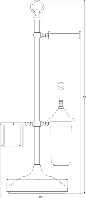 STI 034 Стойка с 3-мя аксессуарами для туалета 80 cm 3SC STILMAR CHROME Treesseci 3SC - Вид №1