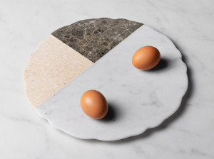 Круглый мраморный поднос