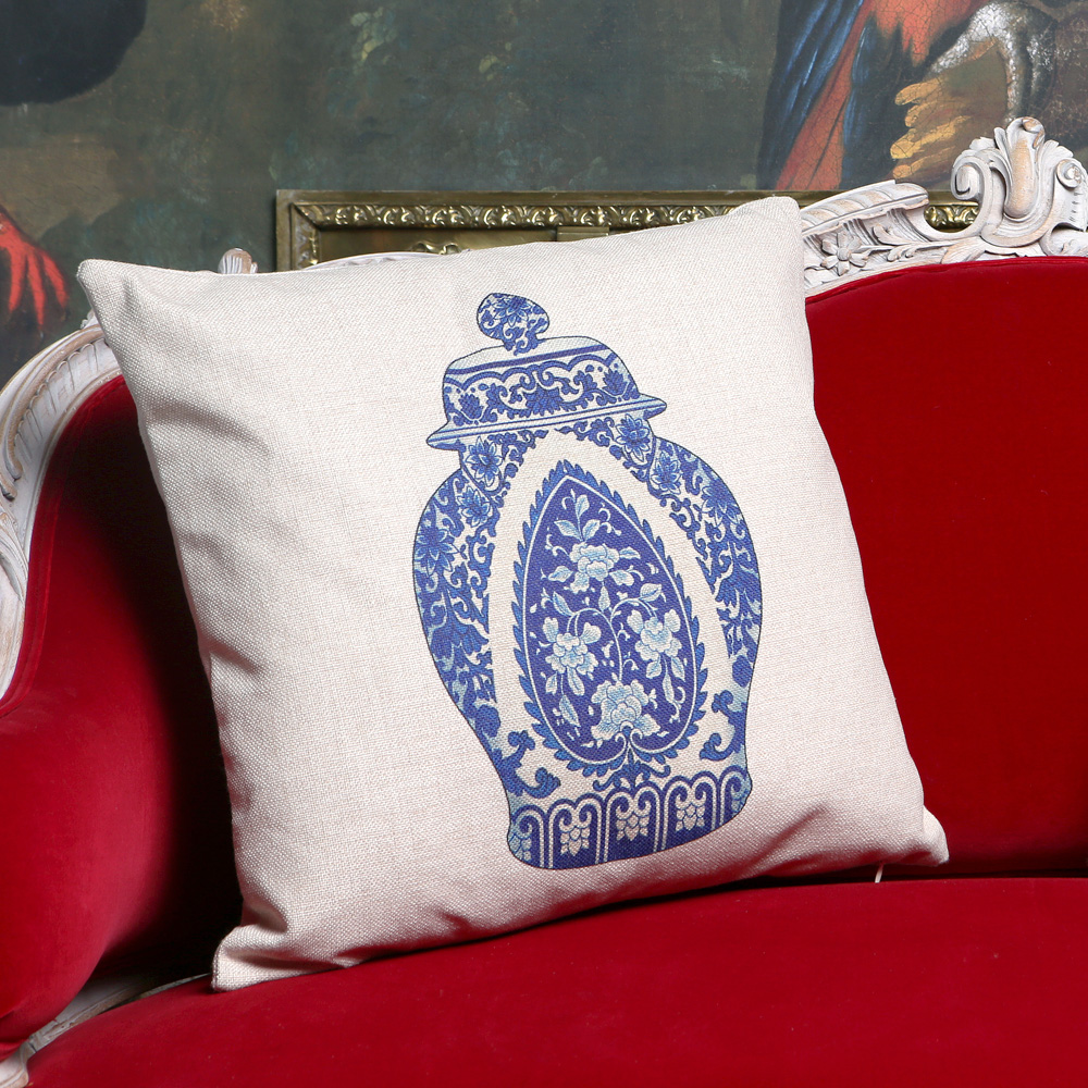 2719165 Декоративная подушка «Китайская ваза», версия 2, антик блю Object Desire  - Вид №1