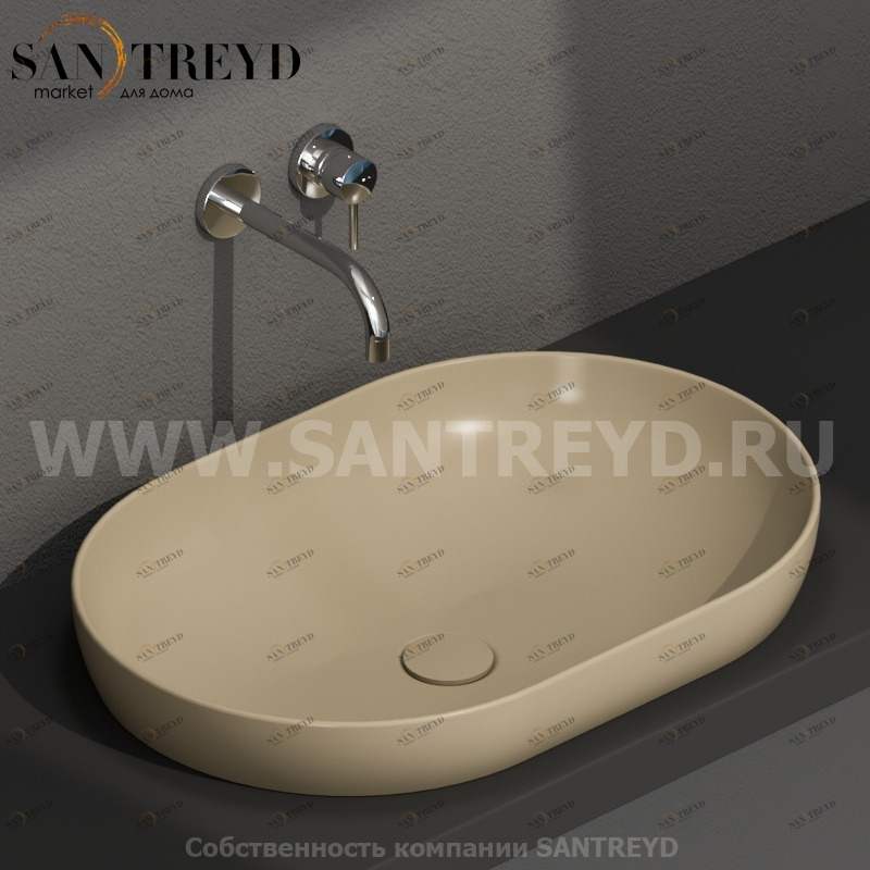 B6O61PA Встроенная раковина под столешницу овальная Ceramica Globo T-EDGE