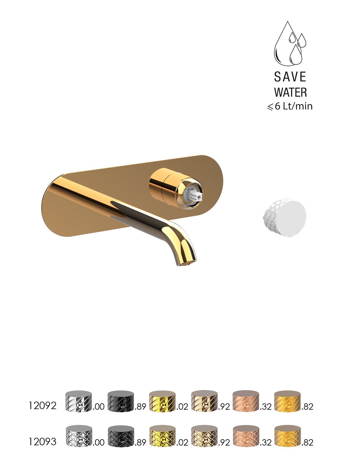 Настенный смеситель для раковины с ограничителем расхода Rubinetterie Frattini Pepe XLS ARCH-00147857 - Вид №14