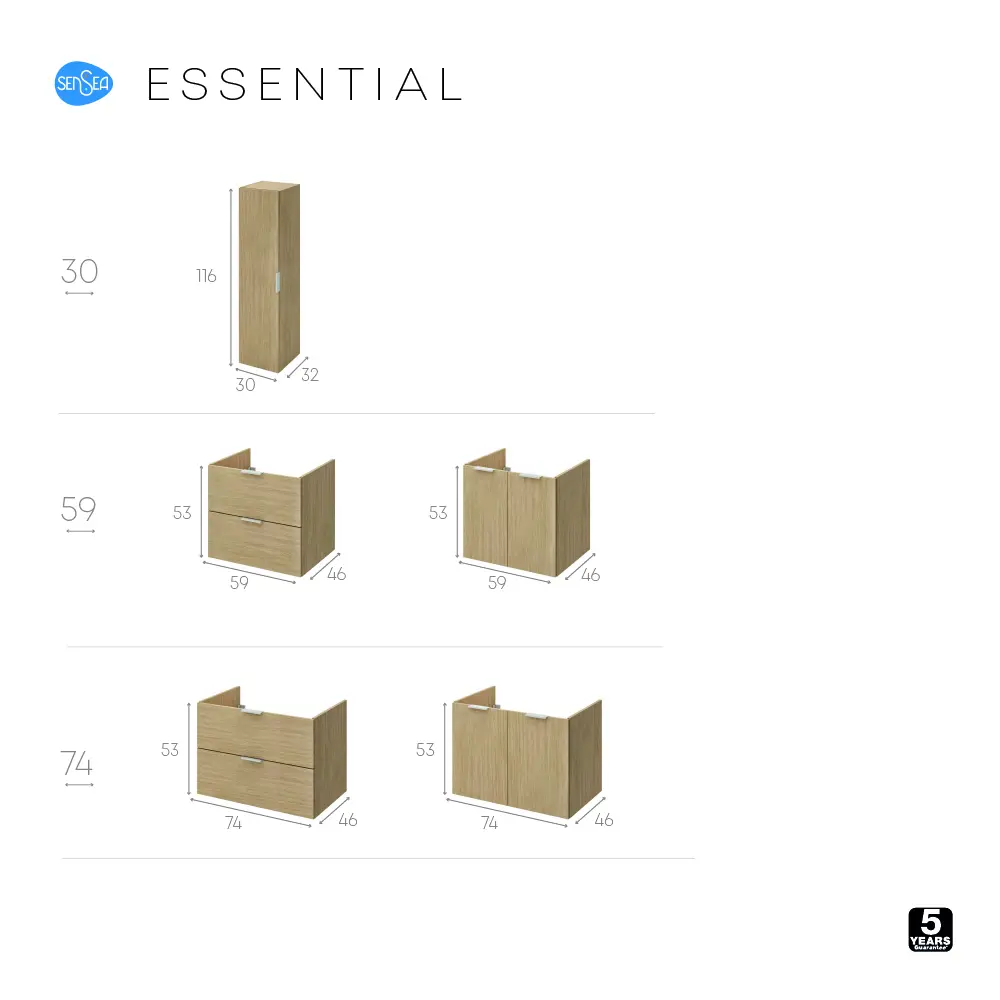 Пенал для ванной Sensea Essential 30x116x32 см цвет дуб 82597800 STLM-2156860 Без серии - Вид №8