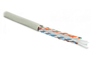 15559952 Кабель UUTP4-C6-S23-IN-PVC-GY-305, 305 м, витая пара, неэкранированная, U/UTP, категория 6, 4 пары, 23 AWG, одножильный solid, с разделителем, PVC, 20 град, 75 град Hyperline