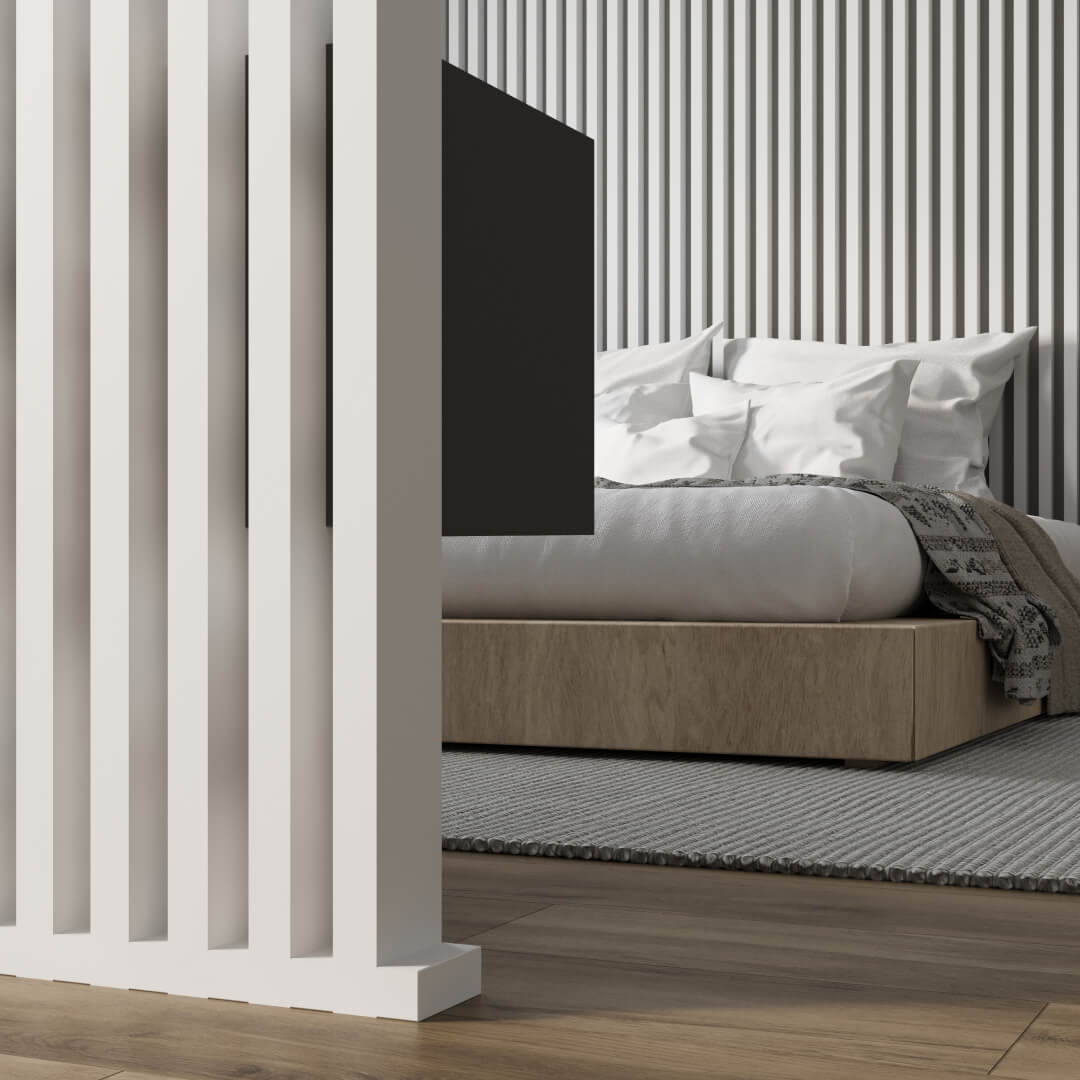 Интерьерная рейка МДФ STELLA Ривьера Белый 40*30*2700 (уп.4 шт.) Standart STSR-856 - Вид №7