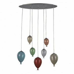 Подвесная люстра Ideal Lux Clown SP7 Color IDEAL LUX ДИЗАЙНЕРСКИЕ, CLOWN COLOR 057303 Разноцветный