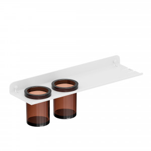 184972 Полка с держателем для 2х стаканов 45 см цвет Белый Sonia QUICK Испания