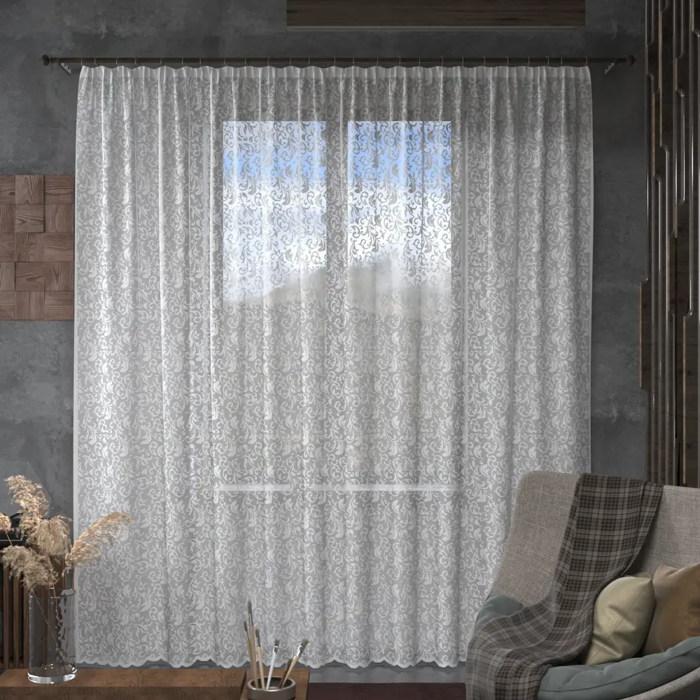 Тюль на ленте Морозко 300x280 см цвет белый Santreyd STLM-2063080 - Вид №7