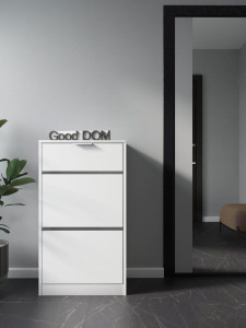 90807382 Шкаф для обуви 55x97x29 см 3 полки ЛДСП цвет белый STLM-0391537 GOOD-ДОМ