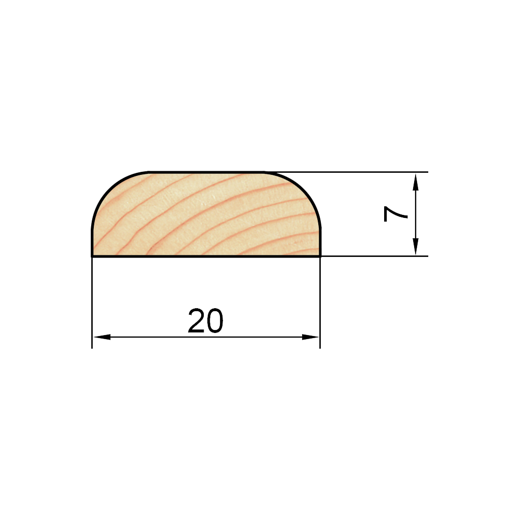 84688457 Раскладка плоская деревянная сращенная РГС-20 7х20х1000 мм Сосна экстра STLM-0053715 АРЕЛАН  - Вид №1