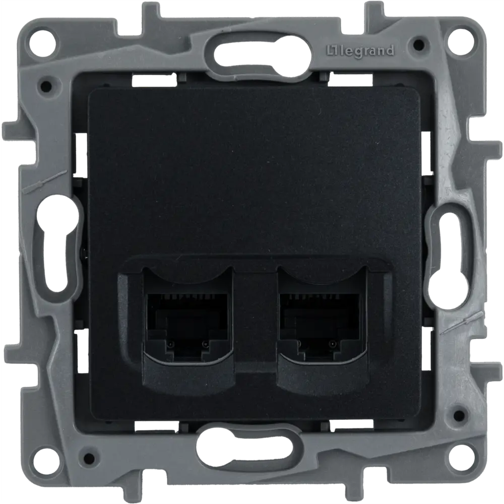 Компьютерная розетка Legrand RJ45 Cat 5e антрацит для локальных сетей 82496844 Etika STLM-0028738