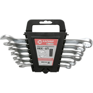 62578 Калибр Набор ключей комбинированных НКК-6П (6 штук, CrV)