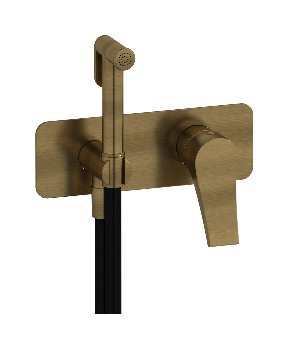 Внешние части гигенического душа со смесителем. WE ARE IB tw310np Modern Bronze Twitter