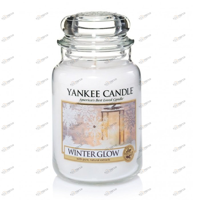 Свеча большая в стеклянной банке "Сияние зимы" Winter Glow 623 гр 110-150 часов YANKEE CANDLE  267866 Белый 