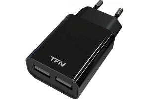 17505450 Сетевое зарядное устройство 2USB 2.4A, черное -WC2U24ABK TFN