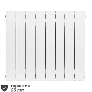 Радиатор секционный Rifar Supremo 500/90 биметалл 8 секций нижнее правое подключение цвет белый