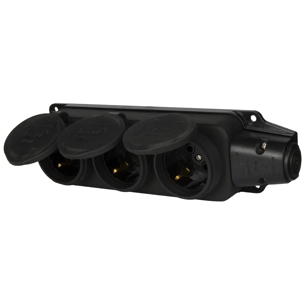 Колодка для удлинителя Lezard 3 розетки с заземлением 3500 Вт цвет черный STLM-2151748 - Вид №2