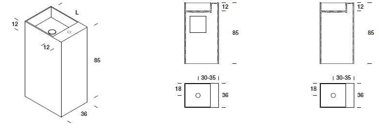 Отдельно стоящая раковина Corian® Rexa уникальный ARCH-00147442 - Вид №5