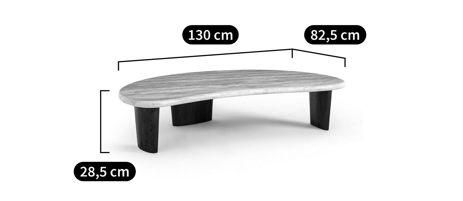 Низкий журнальный столик из травертина AMPM GUIMEL ARCH-00060172 - Вид №6