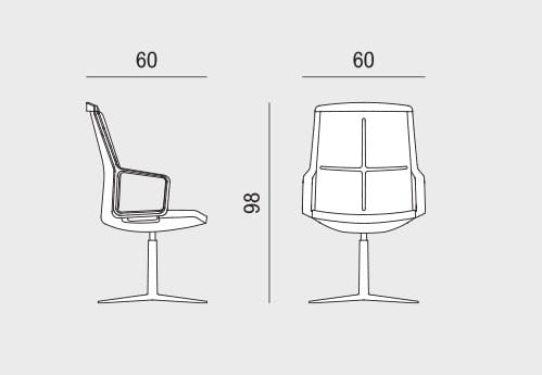 4-спицевое кожаное кресло с подлокотниками Viganò Adele ARCH-00104240 - Вид №7