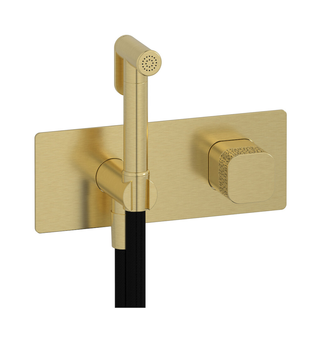 Внешние части гигенического душа со смесителем. WE ARE IB eo706is_2 Brushed Pale Gold Elio