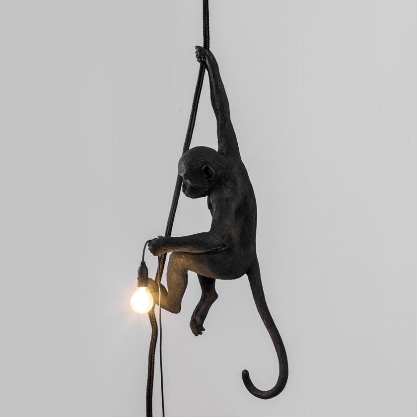 Seletti Подвесной светильник из пластмассы The monkey lamp black 14923 - Вид №8