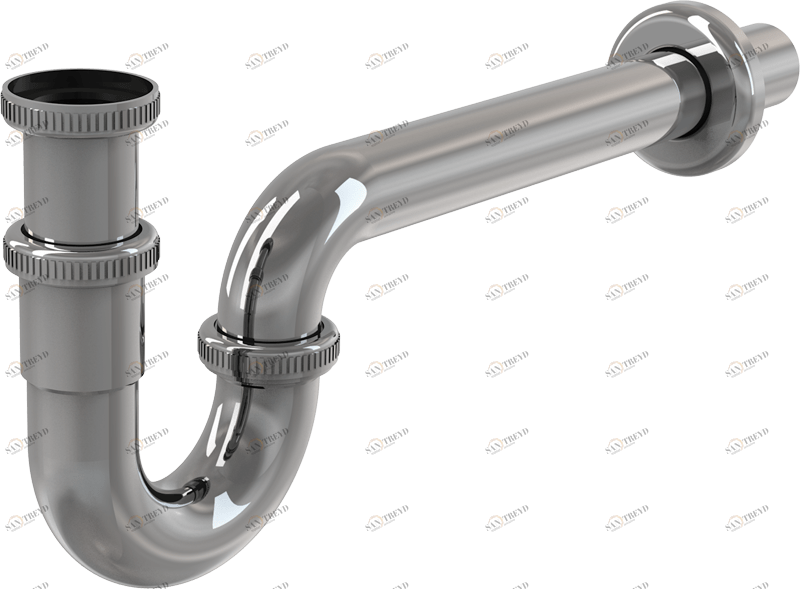 Сифон для умывальника DN32, U-форма с накидной гайкой 5/4", металл ALCAPLAST A432