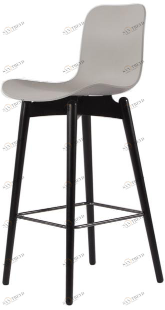 NORR11 Барный стул с пластиковым корпусом и буковыми ножками Langue sun-id-1383655