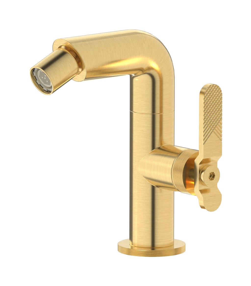 Смеситель для биде на 1 отверстие в комплекте с донным клапаном. WE ARE IB b2220os Brushed Gold Bold