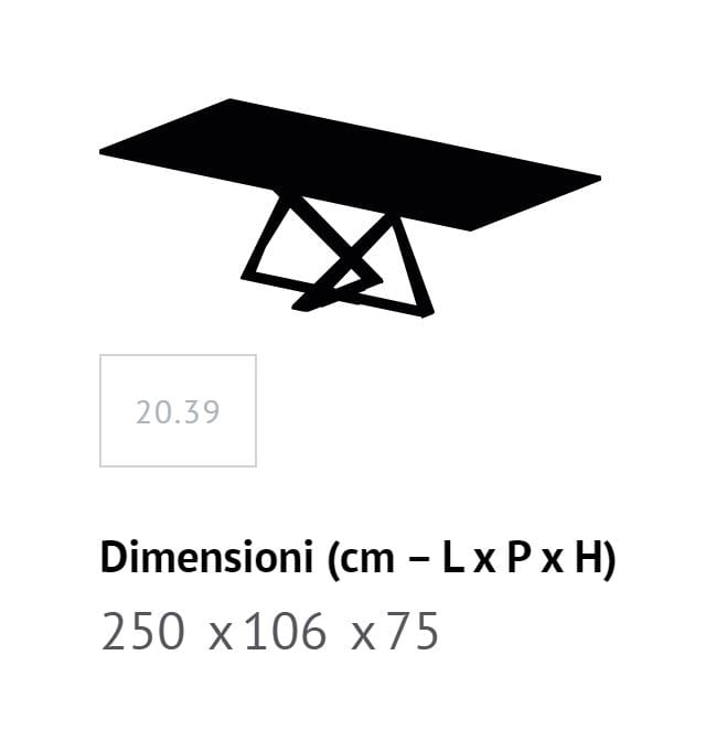 Прямоугольный обеденный стол из стали и дерева Bontempi Casa Millennium ARCH-00040042 - Вид №13