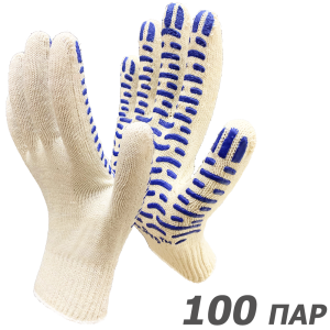 90332578 Перчатки хлопковые АКТИВ-ВОЛНА 2310-AV-100-PVC, размер 8 / M, 100 шт STLM-0188481 MASTER-PRO