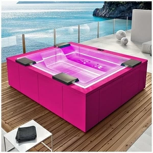 Бассейн Gruppo Treesse Zen PRO-V202P-R прямоугольный spa с гидромассажем аэромассажем хромотерапией встроенный розовый