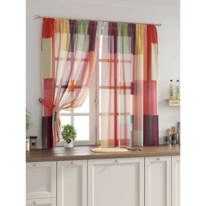 91799572 Комплект тюль 2 шт на ленте Comfy Way Свилс - 26 CW579026 150x160 см вуаль цвет черный STLM-1055124