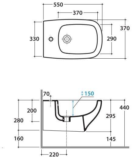 Ges09/gn009/gns09 bi Биде подвесное Genesis Ceramica Globo - Вид №7