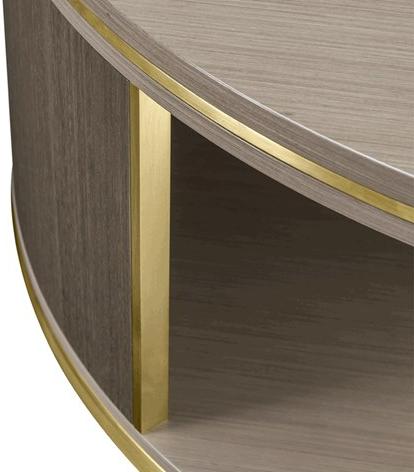 FRATO Низкий круглый деревянный журнальный столик  Ffu080017aaa  - Вид №2