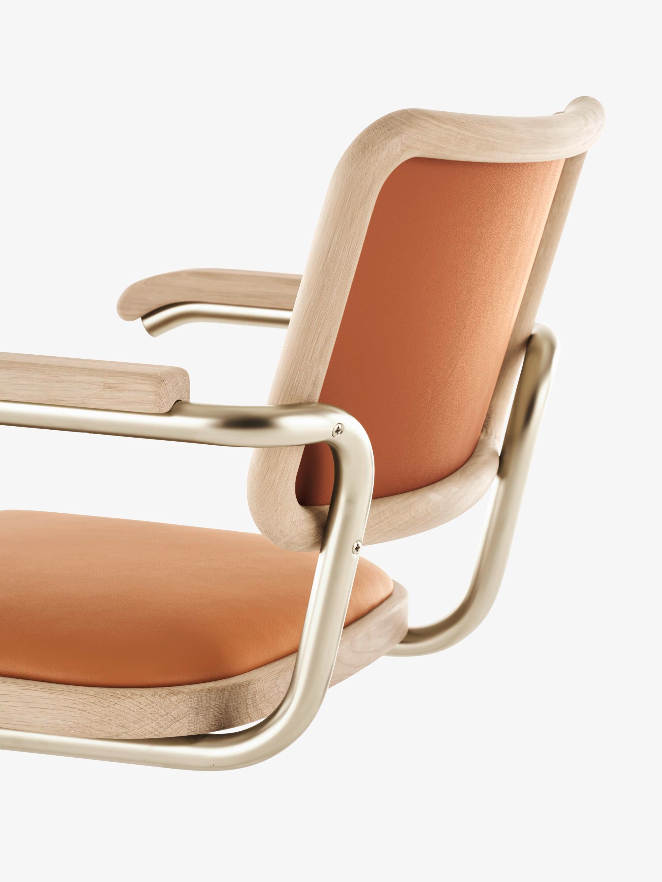 Стальной и кожаный консольный стул THONET JS. THONET ARCH-00129296 - Вид №4