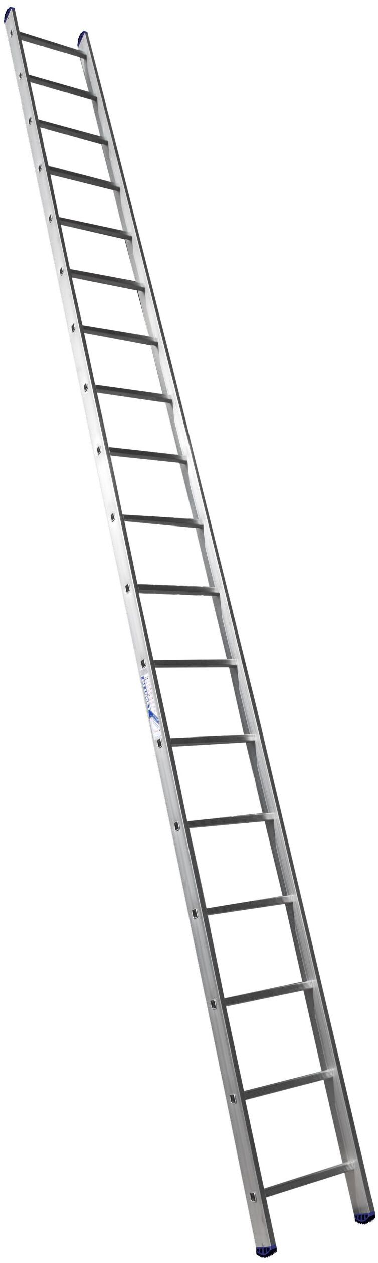 Алюминиевая односекционная  приставная усиленная лестница 1*18