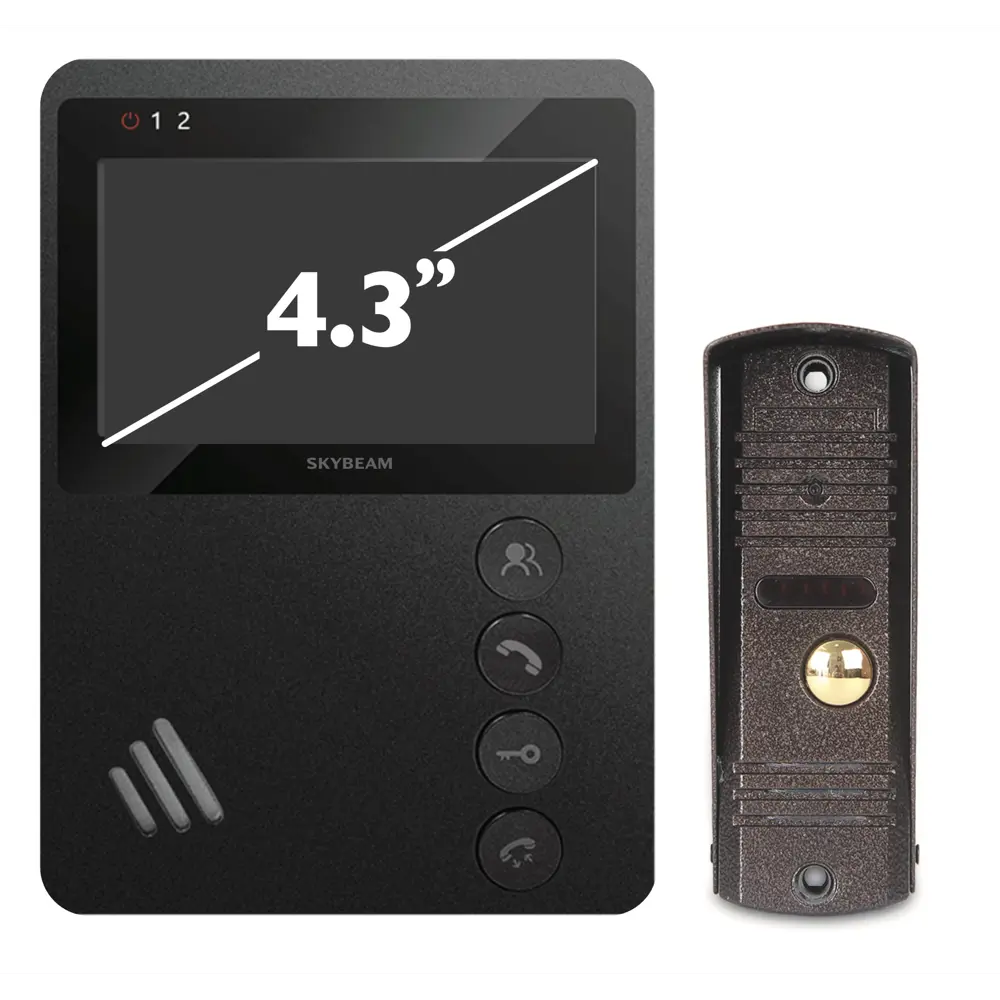 Видеодомофон Skybeam с ночным видением и цветным экраном 4.3" 89337374 STLM-1114596