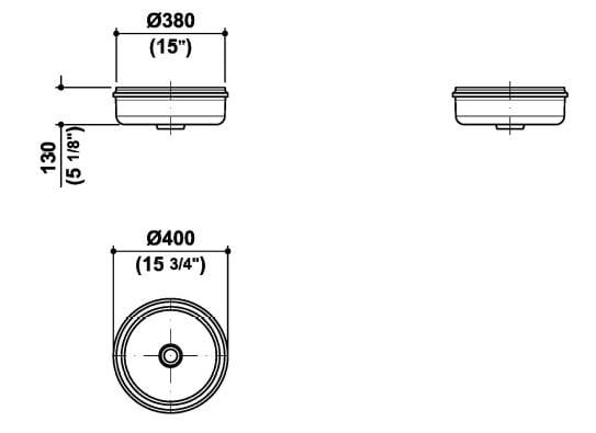 Умывальник с одной круглой столешницей из Cristalplant® Zucchetti Rise ARCH-00145026 - Вид №3