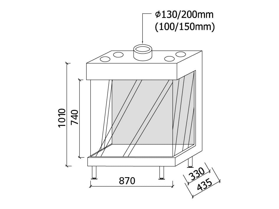 Газовый тройной фасадный камин Metalfire ARCH-00113211 - Вид №2