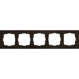Рамка для розеток и выключателей Werkel Favorit 5 постов стекло цвет коричневый