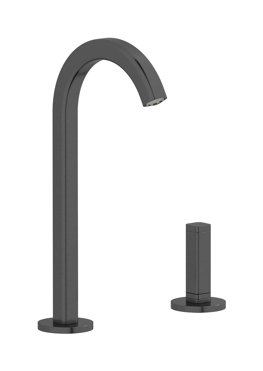 Смеситель для раковины на 2 отверстия WE ARE IB ei394cs_1 Brushed Black Chrome Elio