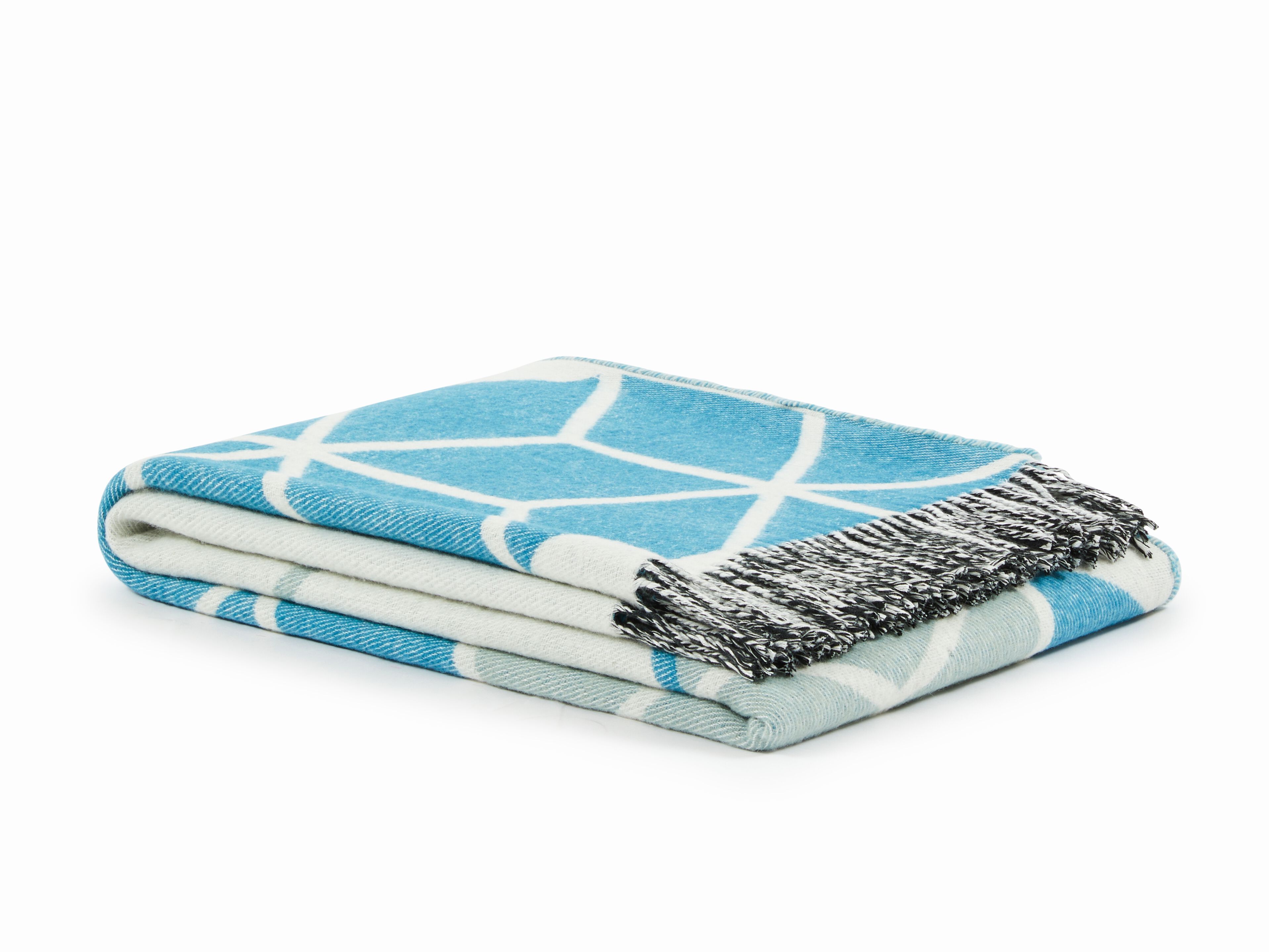 Плед с графическим рисунком из переработанной шерсти Lanerossi Green Label ARCH-00070834