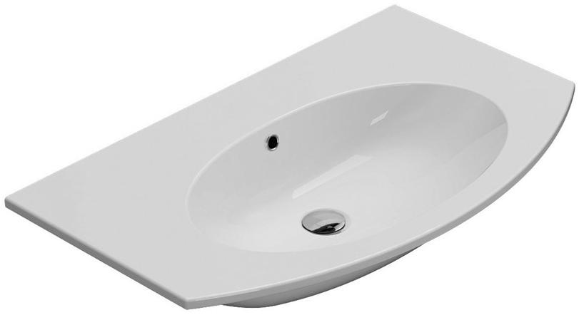 Md080.bi / md070.bi Подвесная раковина настенная овальная Ceramica Globo 4ALL белая - Вид №1