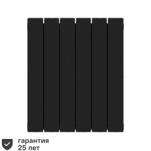 Радиатор секционный Rifar Supremo S50006RAL9005 500/90 6 секций боковое подключение биметалл черный 82560801 STLM-2137906