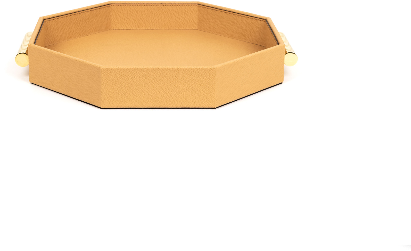 Восьмиугольный поднос Grace - 30X30 см/металл-отделка_золото/зернистая кожа_земля