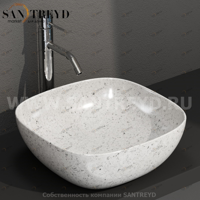 B6Q43GG Накладная раковина на столешницу  квадратная Ceramica Globo T-EDGE