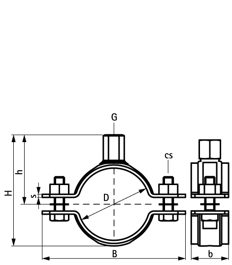 33077133 Stainless Steel Heavy Duty Clamp (M12, M16) walraven  - Вид №1