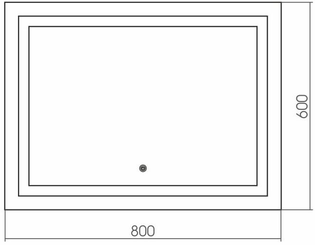 480600 Зеркало Pragma 800*600 с сенсорным выключателем Grossman  - Вид №1