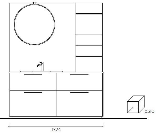 Cerasa Мебель для умывальника напольная одинарная с ящиками Cartabianca sun-id-1390740 - Вид №6