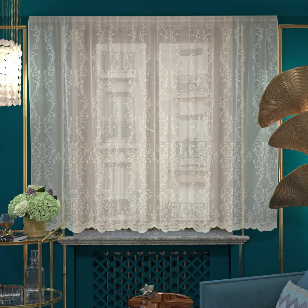 Тюль на ленте для кухни Лиана 250x160 см цвет экрю Santreyd STLM-2212469 - Вид №7